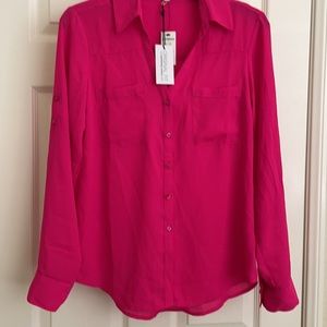 NWT Express Portifino Shirt Small Hot Pink
